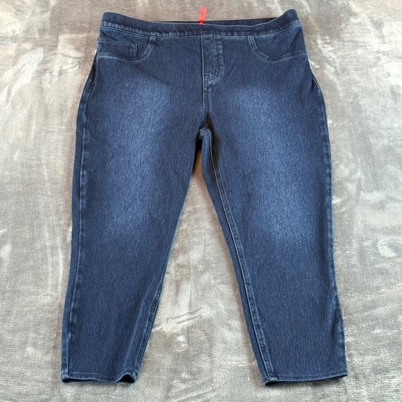 SPANX Denim - Spanx Skinny Jeans Indigo Blue Denim Pull On Pants Womens 1X Petite